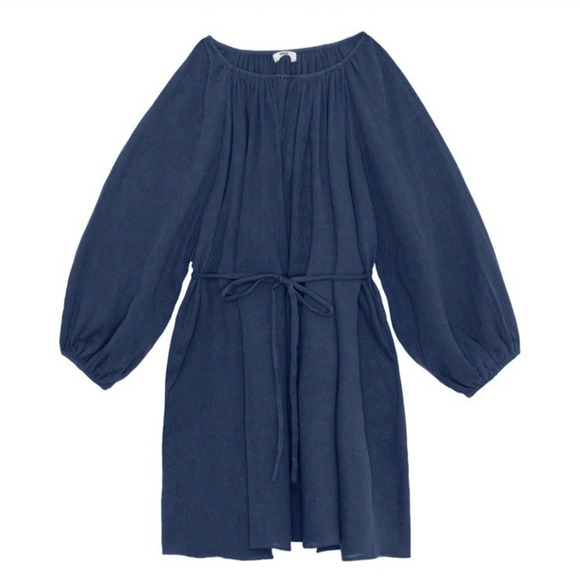 MIKOh Allegra Dress Blue Cotton Gauze Size 1 Beach Vacation Boho - Picture 1 of 16